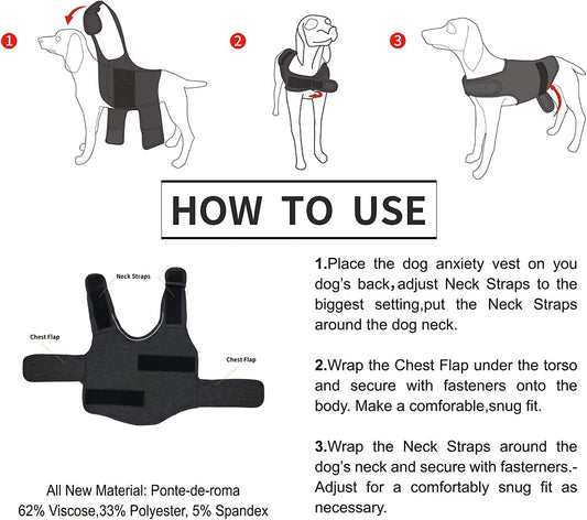 Dog anxiety vest size guide chart all breeds