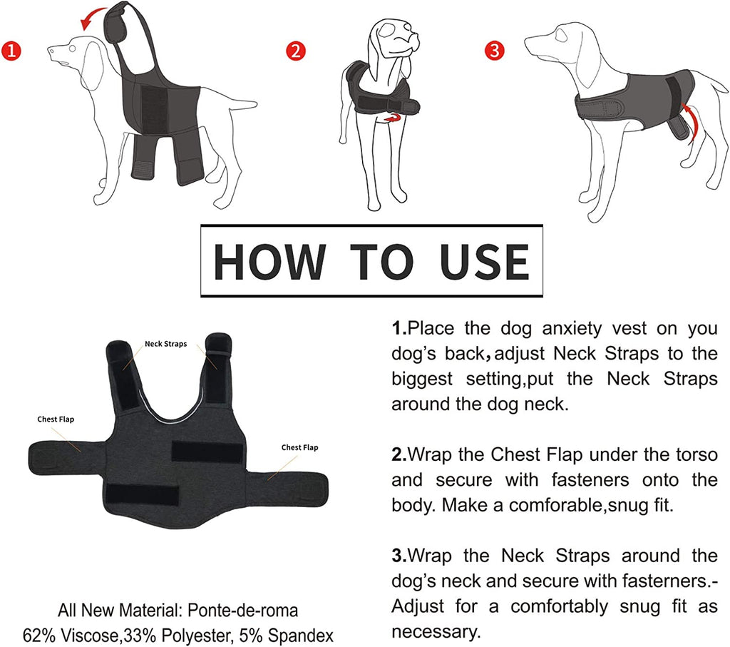 Dog anxiety vest size guide chart all breeds