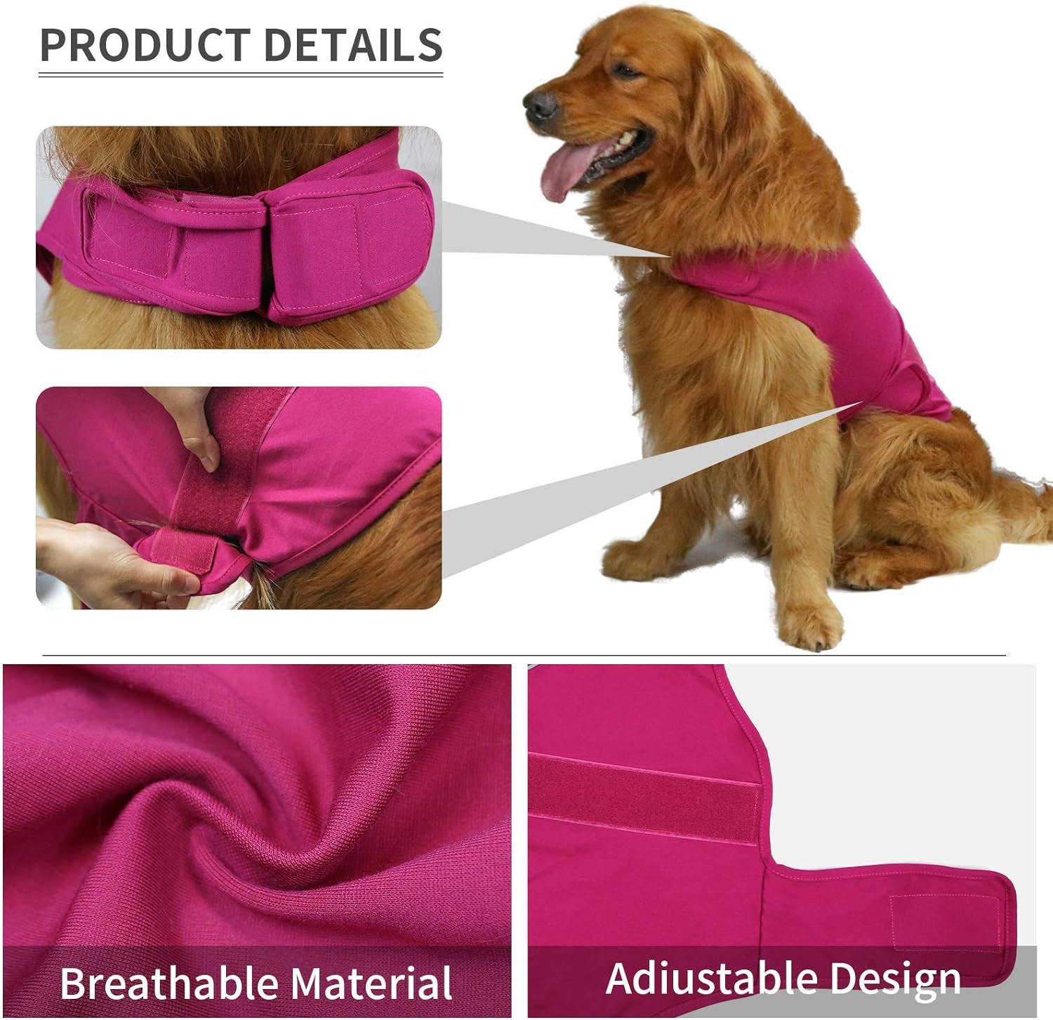 Close up of velcro fastening on dog anxiety vest