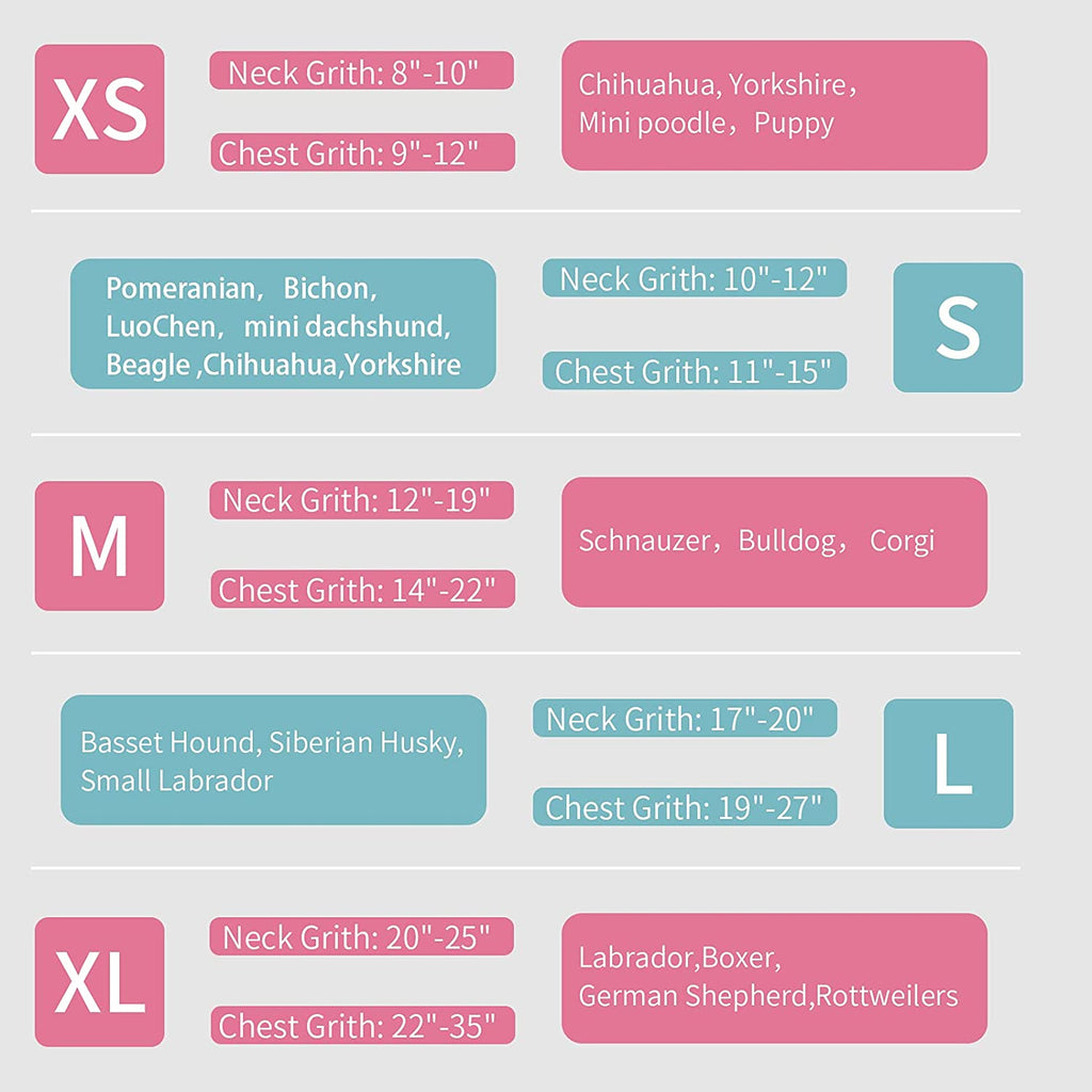 Dog anxiety vest size guide chart all breeds
